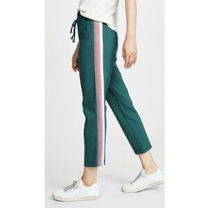 NWT Spiritual Gangster Classic Cropped Jade Green Track Pants with Stripes